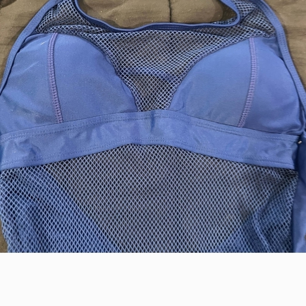 YMI Blue One Piece Swimsuit Size Large NWT - Picture 3 of 4
